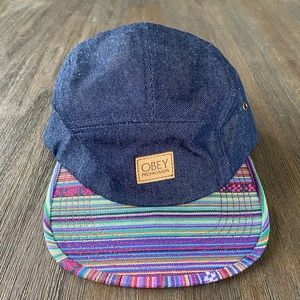 Obey Denim Five Panel Buckle Back Hat